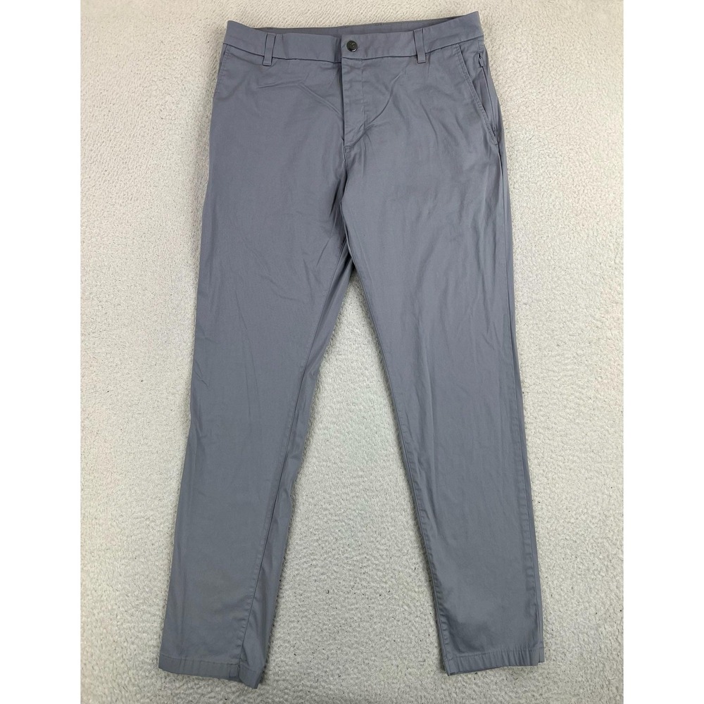 Birddogs Pants Mens 34x32 Gray Slim Fit Stretch Chino Built In Liner Casual